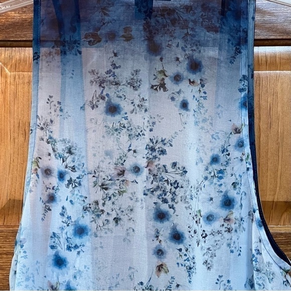Karen Kane Ombre Floral Print Vest Ruana Kimono Sz M Blue EUC‎ Like New - Picture 4 of 11